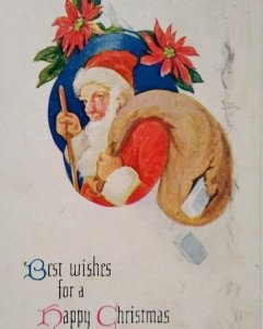 Santa Claus Christmas Postcard Saint Nick With Sack Of Toys Vintage Series 83