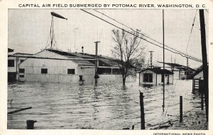 Capital Air Field Flood Washington DC Potomac River Vintage Postcard Tichnor