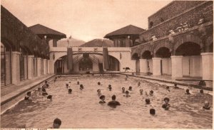 Vintage Postcard Government Bath Range People Bathing