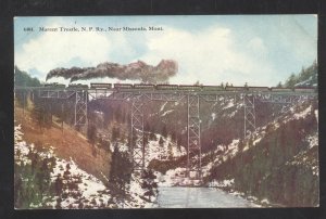 MISSOULA MONTANA MISSOURI PACIFIC RAILROAD MARENT TRESTLE VINTAGE POSTCARD