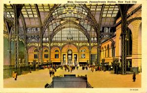 NY - New York City. Pennsylvania Station, Interior Main Concourse