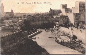 Morocco Fez Rampart de Ban Dekaken et l'Oued Fez Vintage Postcard 02.99