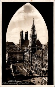 Germany Munchen Blick auf Marienplatz Munich Vintage RPPC 09.80