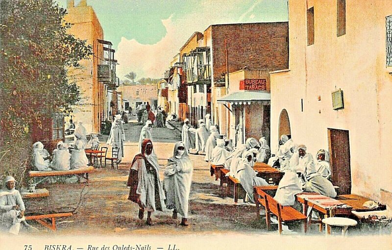 BISKRA ALGERIA AFRICA~RUE ds OULEDS-NAILS~TINTED LL PHOTO POSTCARD