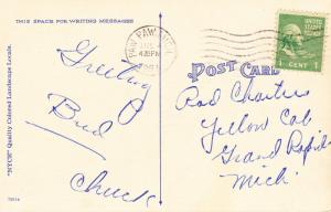 Vintage Postcard, Greetings from Paw Paw Michigan, Linen 1951  A21