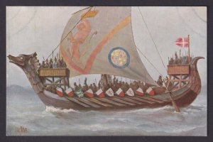 Vinatge postcard GERMANY Marine-Galerie Nr.63 - Scandinavian dragon boat