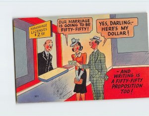 Postcard And Writing Is A Fifty-Fifty Proposition Too!, Lovers Comic Art Print