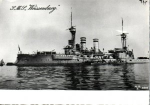 SMS Weissenburg - German Imperial Navy RPPC Postcard