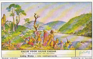 Liebig Trade Card s1712 Gaul Before Julius Caeser No 4 Het overseinen van ber...