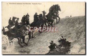 Old Postcard Militaria L & # 39artillerie montee and obstacles pit exit