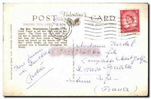 Old Postcard London Big Ben Westminster