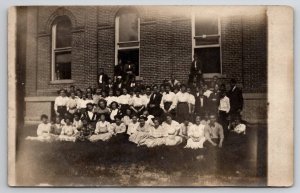 RPPC High School Students In Windows Class Photo c1920 Postcard M22