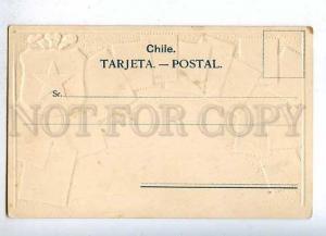 184867 CHILE Coat of arms STAMPS vintage EMBOSSED Postcard