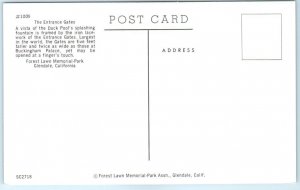 Postcard - The Entrance Gates, Forest Lawn Memorial-Park - Glendale, California