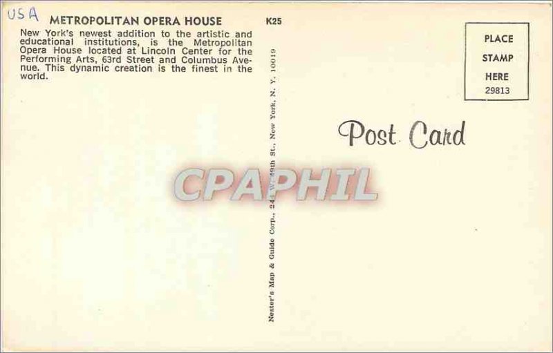 'Postcard Modern Metropolitan Opera House New York''s newest addition to the ...