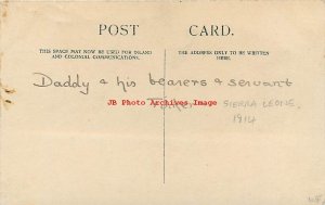 2 Postcards, Sierra Leone, RPPC, Man with His Hammock Boys, Bearers & Servent 