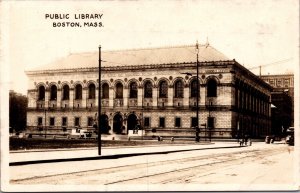 Real Photo Postcard Public Library in Boston, Massachusetts