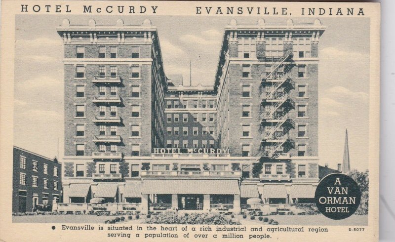 Indiana Evansville Hotel McCurdy Curteich sk5089