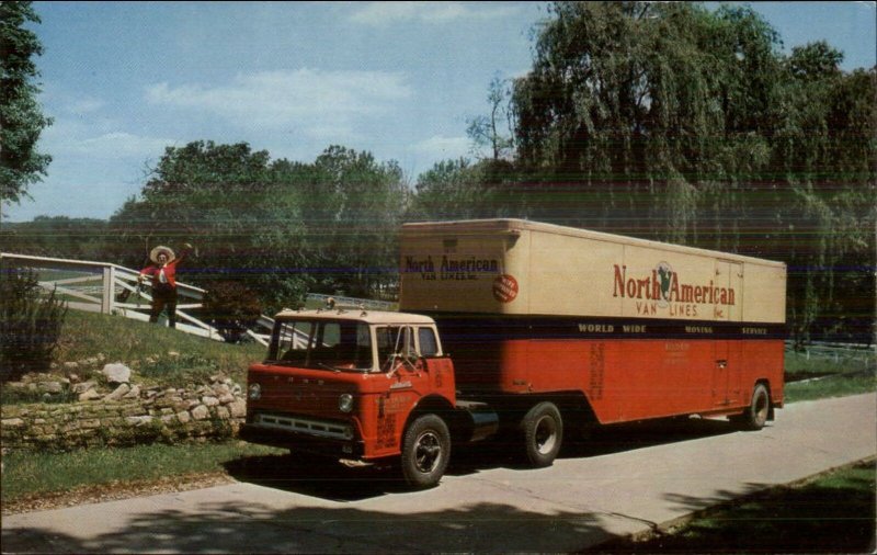 North American Van Lines Tractor Trailer Truck Advertising Postcard