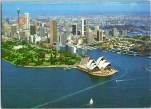 Aerial View Postcard The Hilton International Sydney Australia Postmarked