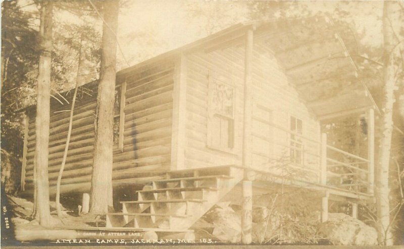 Postcard Maine Jackman Attean Lake Camps C-1920s RPPC 23-4989