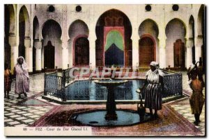 Old Postcard Morocco Fez Court in Dar Glaoui