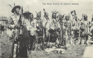 1907 Postcard; the Horn Society of Alberta Indians Canada FIrst Nations unposted