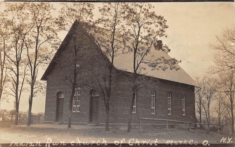 E63/ Indian Run Ohio RPPC Postcard 1916 Stark County Church of Christ