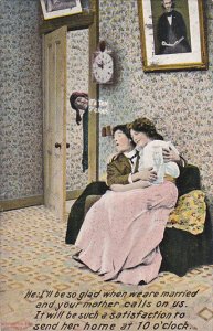 Bamforth Series No 1234 Romantic Couple On Couch 1911