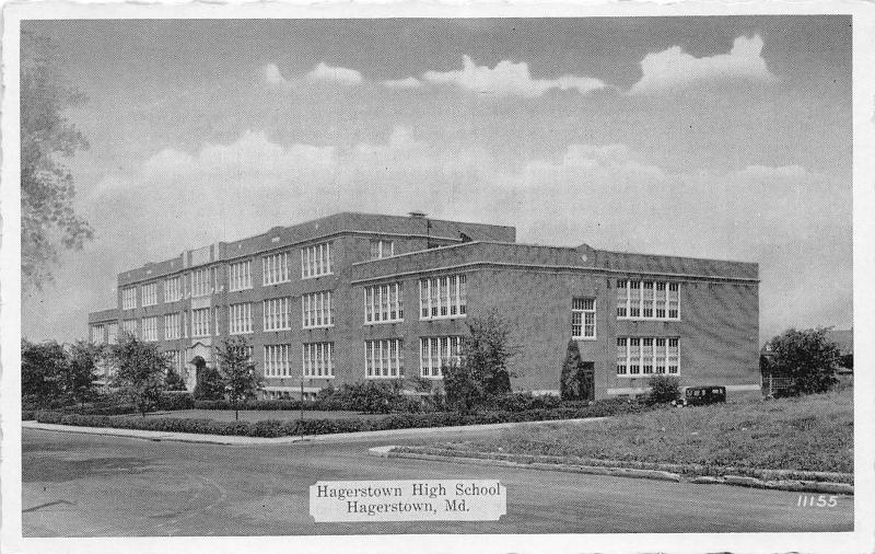 Hagerstown Maryland~Hagerstown High School~Vintage B&W Postcard