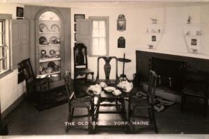 old rppc ANTIQUE DINING ROOM SET in York Maine ME postcard v0614