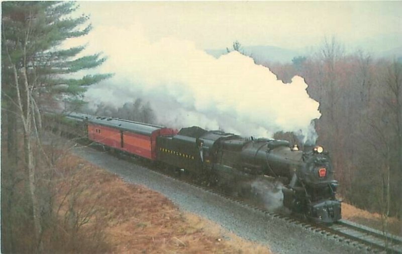 Pennsylvania K4 Pacific 1361 Train on Tracks Chrome Postcard 