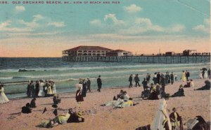 OLD ORCHARD BEACH, Maine, PU-1910; View Of Beach And Pier