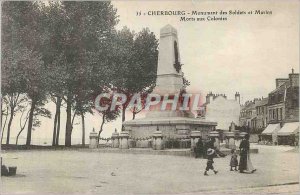 Old Postcard Cherbourg Monument Soldiers and Sailors Dead Colonial