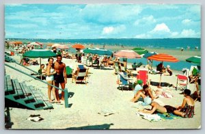 On the Sands  Old Orchard Beach  Maine  Postcard  1961