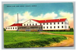 Vintage 1940's Military Postcard Service Club Army Camp Gordon Augusta Georgia