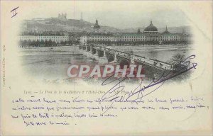 Postcard Old Lyon Guillotiere Bridge Hotel Dieu (map 1900)