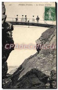 Postcard Old Finistere Primel La Crevasse and Bridge