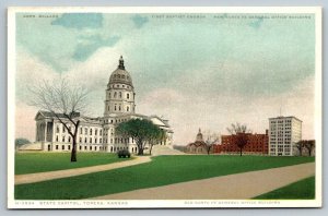 State Capitol building  Topeka   Kansas    Postcard   c1915