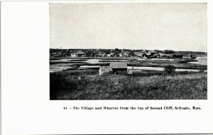 Postcard MA Scituate The Village & Wharves from Top of Second Cliff ~1905 H18