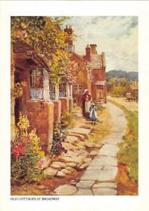 BR75646 old cottages at broadway painting postcard george nicholls uk