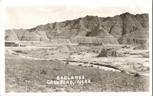 RPPC Scenic View of Badlands at Crawford NE Vintage Postcard O26