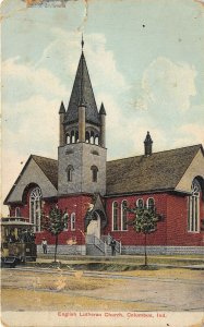 Columbus Indiana 1907 Postcard English Lutheran Church