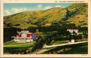 Vtg 1940s Columbia Gardens Butte Montana MT Linen Postcard