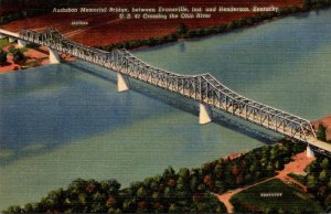 Indiana Audubon Memorial Bridge Betweeen Evansville and Henderson Kentucky Cu...