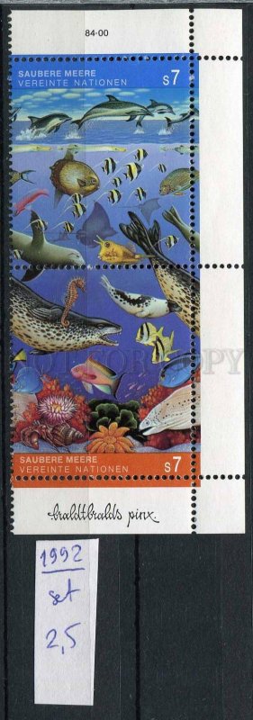 266267 United Nations 1992 stamps set SEA LIFE leopard fishes