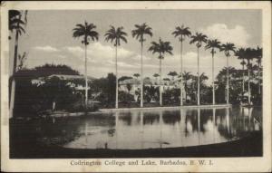 Barbados BWI Codrington College & Lake c1915 Used Postcard