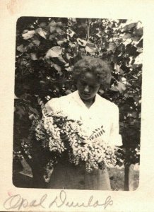 Vintage 1909 RPPC Postcard Portrait of Named Woman in Garden