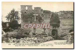 Old Postcard Ruins of the Great War the Chateau Coucy Army