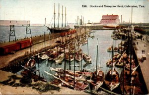 Texas Galveston Docks and Mosquito Fleet